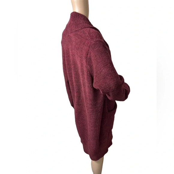 Barefoot Dreams Cali Longline Cozy Open Front Slouchy Wine Cardigan Women Sz S - Picture 3 of 9